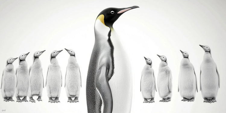 penguin birds wall art