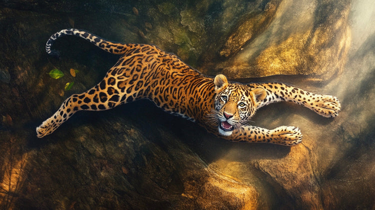 leopard big-cat animal wall art