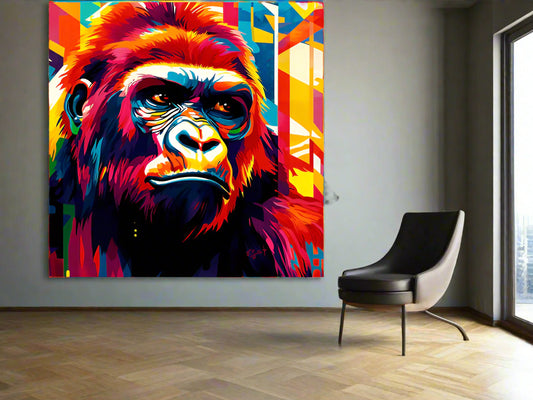 Be Strong | Colorful Geometric Gorilla Wall Art | Limited Edition | Wild Essence