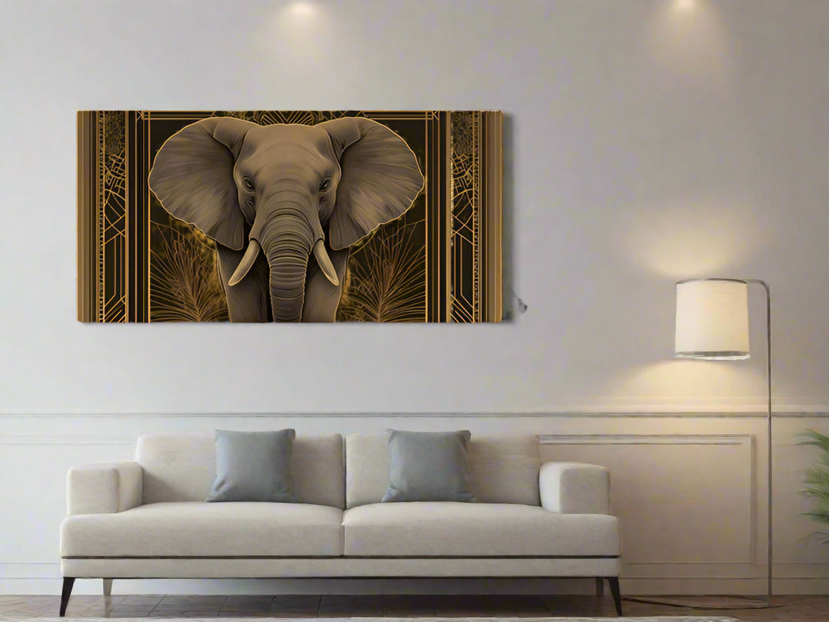 Be Stylefully Present | Art Deco Elephant Wall Art | Limited Edition | Wild Essence