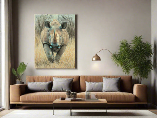Blending In | Rhino Wall Art | Limited Edition | Wallimals