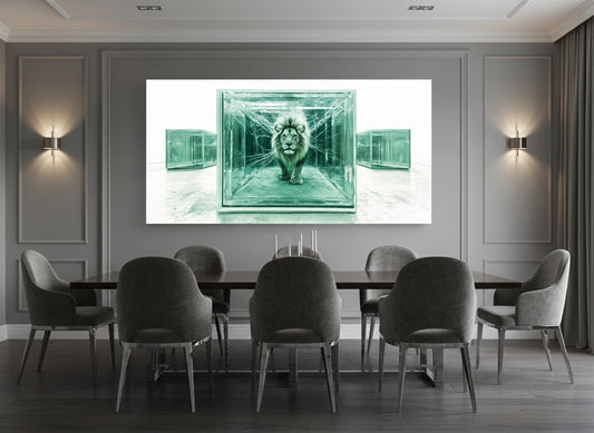 Break Through The Glass | Modern Lion Art Print | Limited Edition | Wild Essence