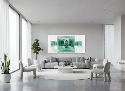 Break Through The Glass | Modern Lion Art Print | Limited Edition | Wild Essence