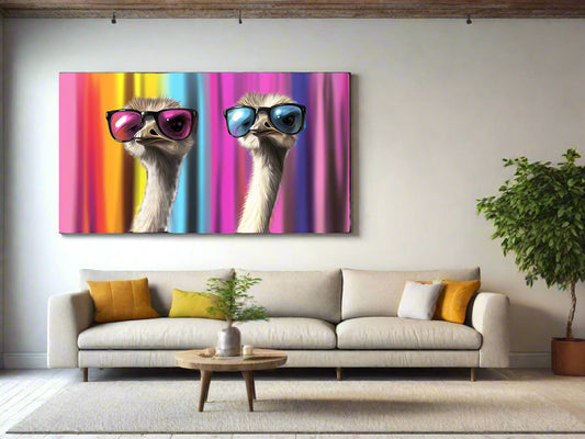 Colour Us Fabulous | Ostrich Wall Art | Limited Edition | Wallimals