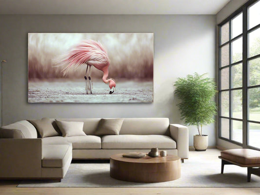 Downward Facing Flamingo | Flamingo Wall Art | Limited Edition | Wallimals