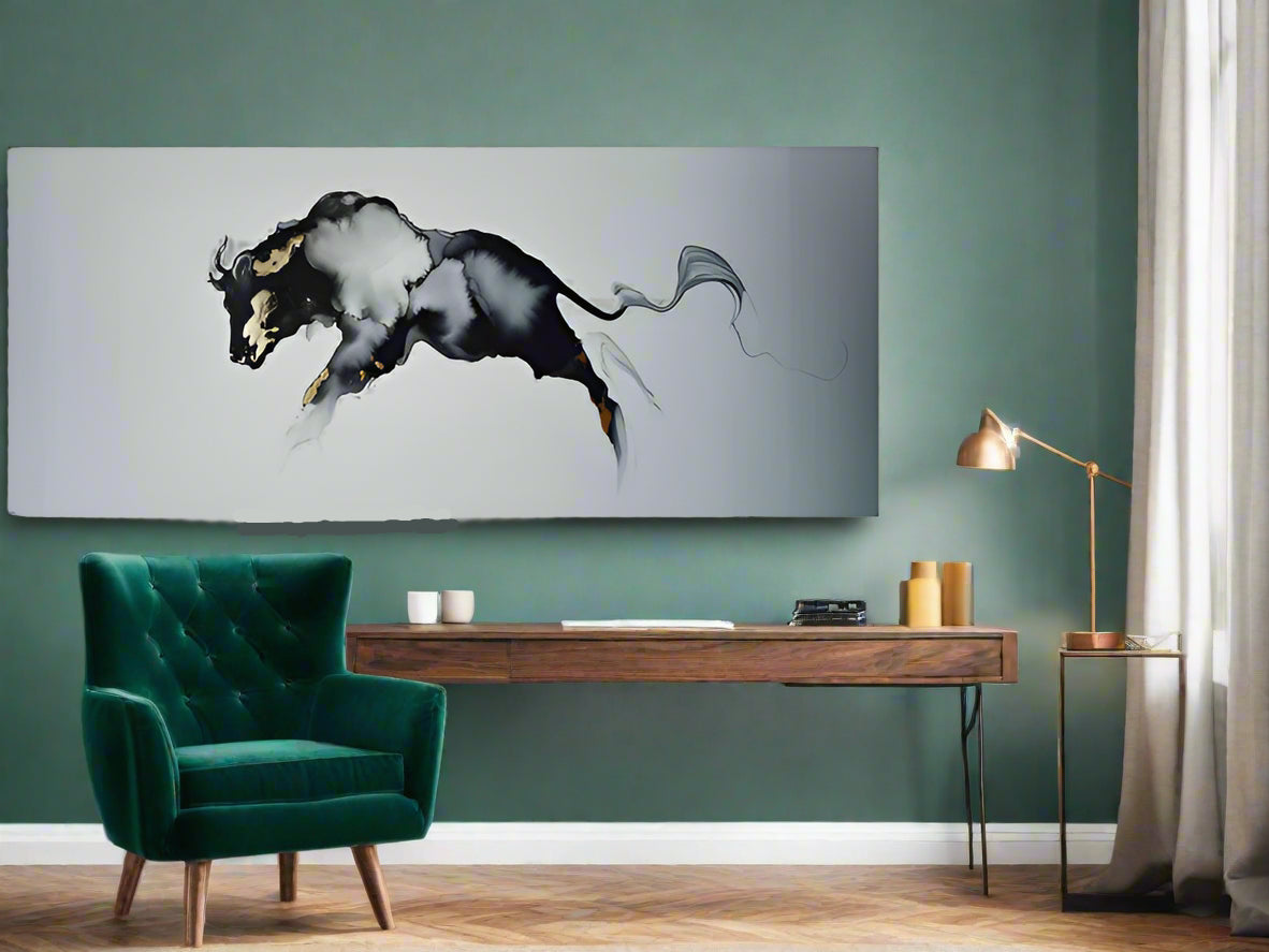 Ember Charge | Abstract Ox Wall Art | Limited Edition | Wild Essence