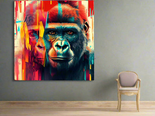 Finding Inner Peace | Geometric Gorilla Wall Art | Limited Edition | Wild Essence