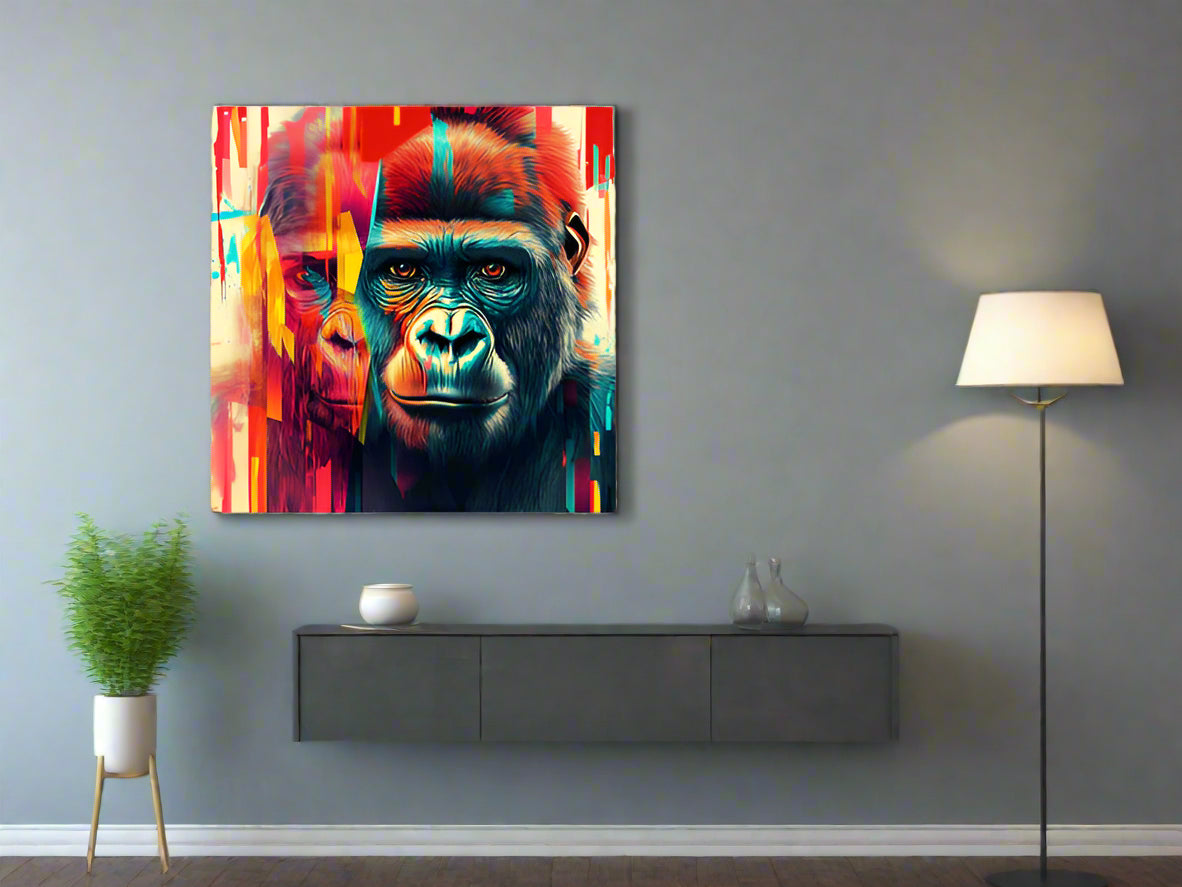Finding Inner Peace | Geometric Gorilla Wall Art | Limited Edition | Wild Essence