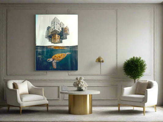 Floating Worlds | Turtle Wall Art | Limited Edition | Wallimals
