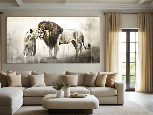 I'm Always Here When You Need Me | Lion Couple Wall Art | Limited Edition | Wild Essence