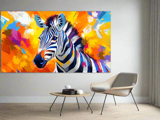 Live A Life in Colors | Abstract Zebra Wall Art | Limited Edition | Wild Essence