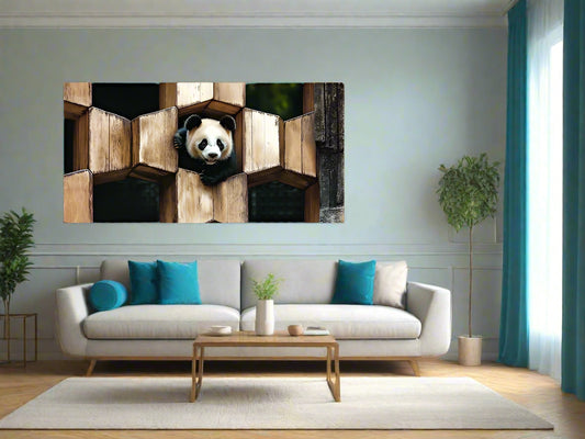 Peekaboo | Panda Wall Art | Limited Edition | Wallimals
