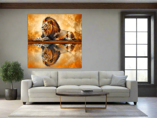 Self Reflection | Lion Wall Art | Limited Edition | Wallimals