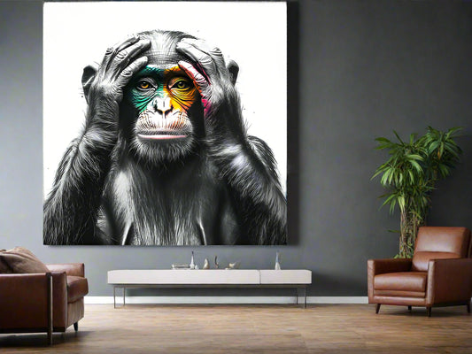 Silencing the Noise | Chimpanzee Wall Art | Limited Edition | Wild Essence