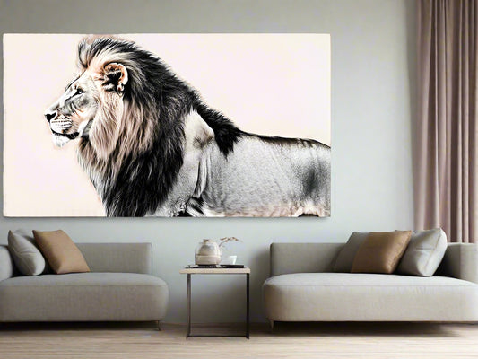The_Observer_Monochrome_Lion_Wall_Art_Limited_Edition_Wild_Essence