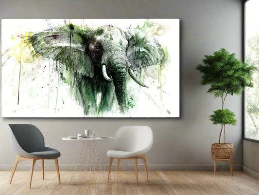 Verdant Spirit | Watercolor Elephant Wall Art | Limited Edition | Wild Essence