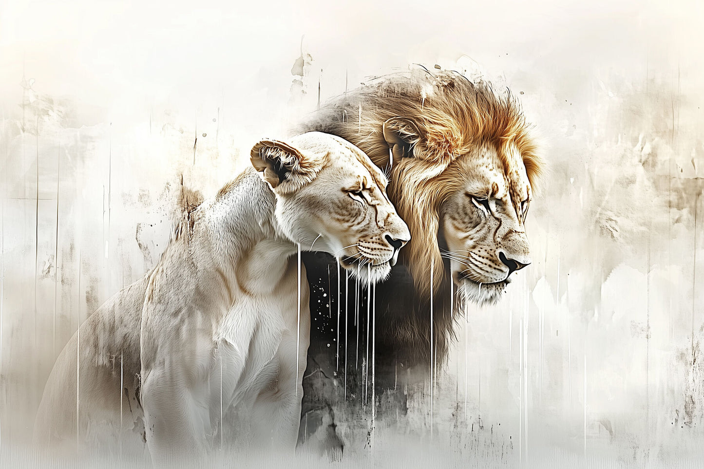 We're In This Together | Lion and Lioness Wall Art | Limited Edition | Wild Essence