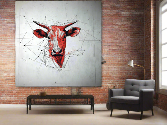 Wired Focus | Geometric Ox Wall Art | Limited Edition | Wild Essence