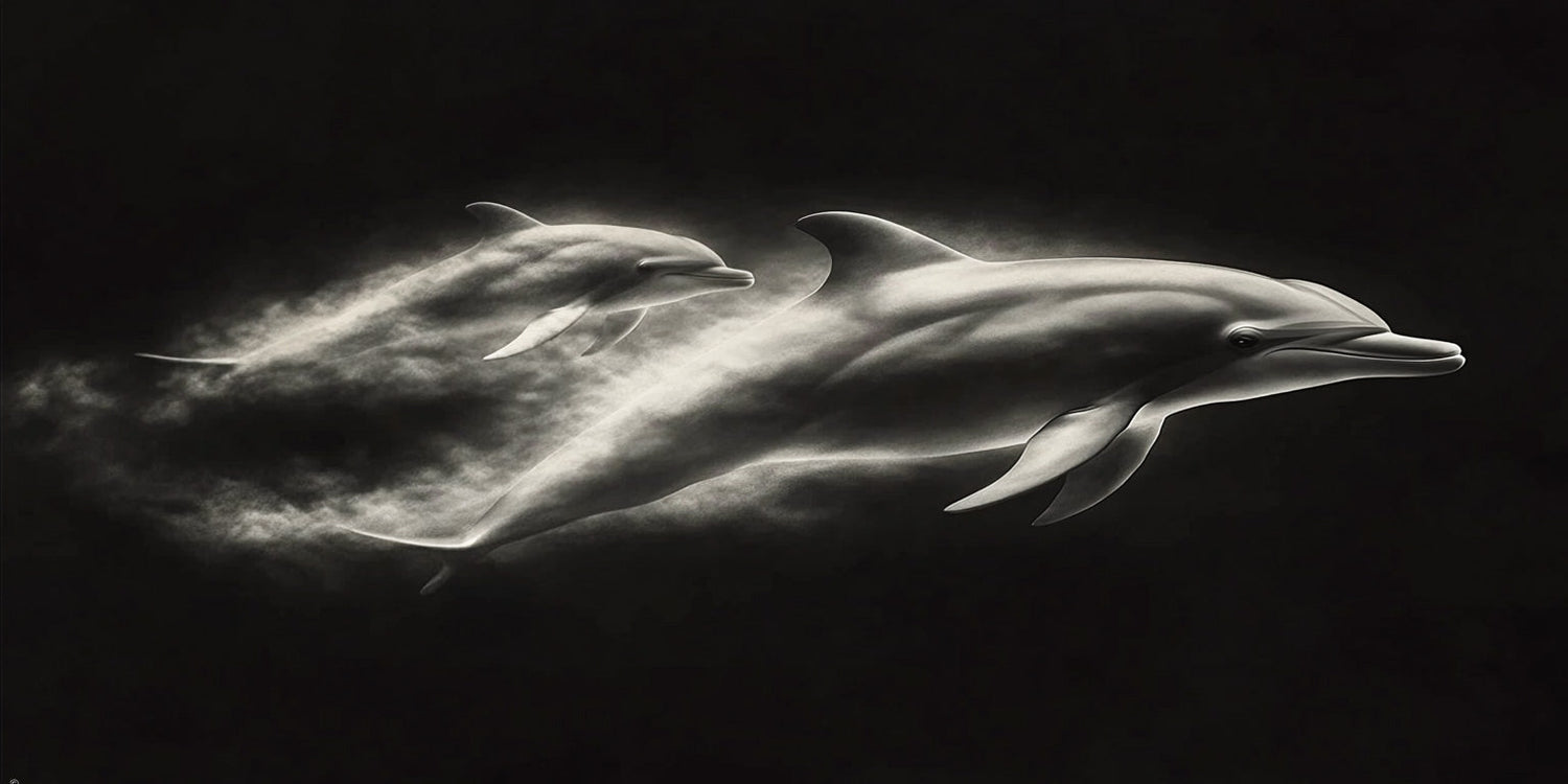 Beautiful dolphins swimming | Dolphin Wall Art | Limited Edition Prints | Wallimals