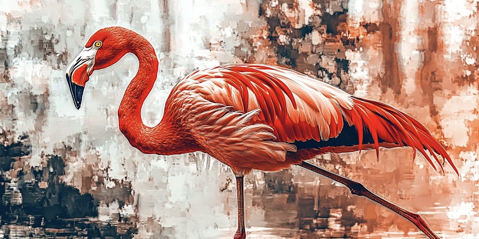 Flamingo bird wall art
