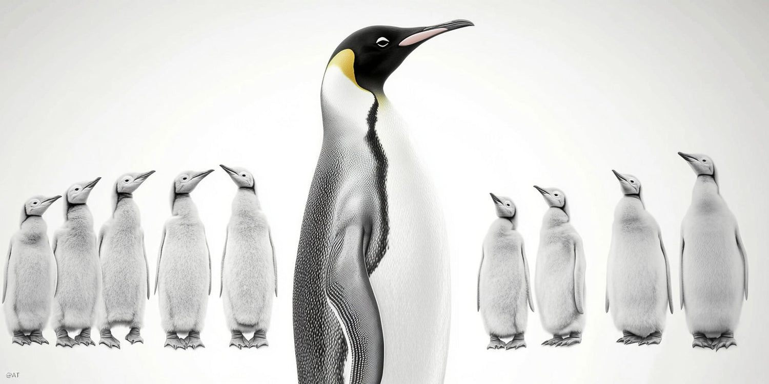 penguin birds wall art