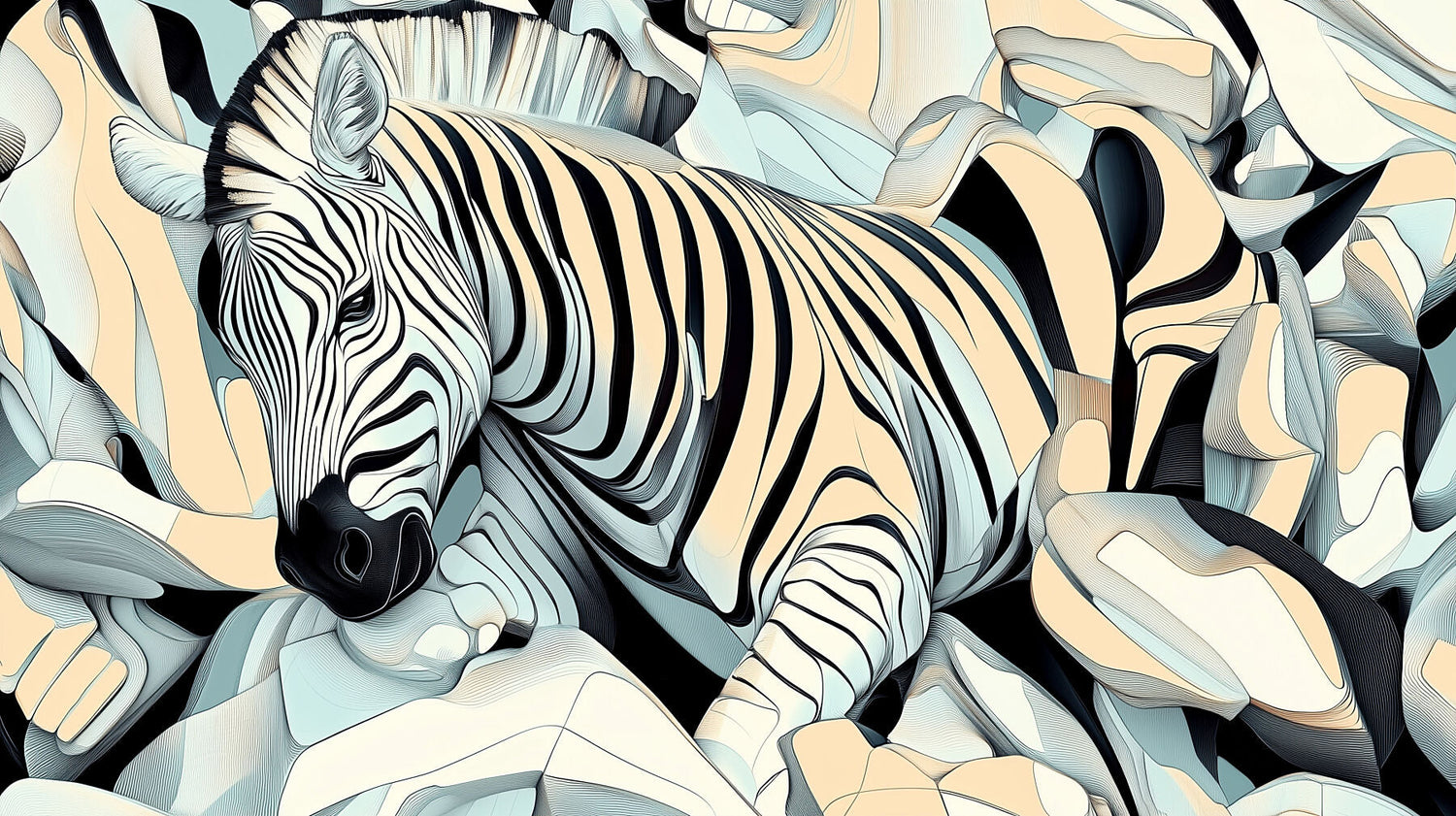 abstract graphic zebra print retro style