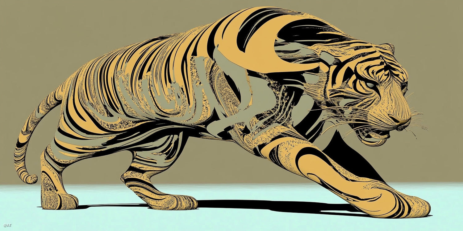 tiger big-cat animal wall art