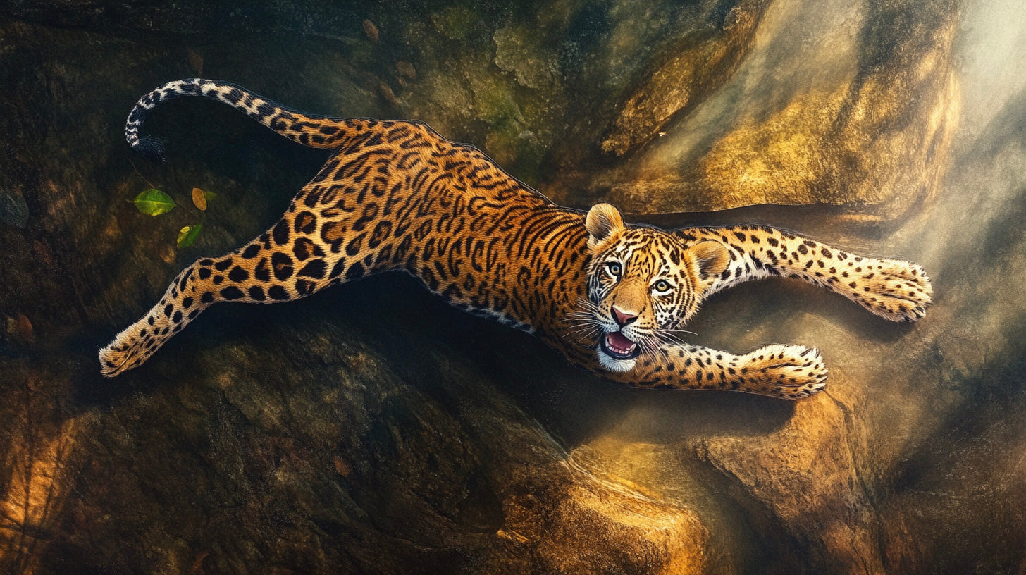 leopard big-cat animal wall art