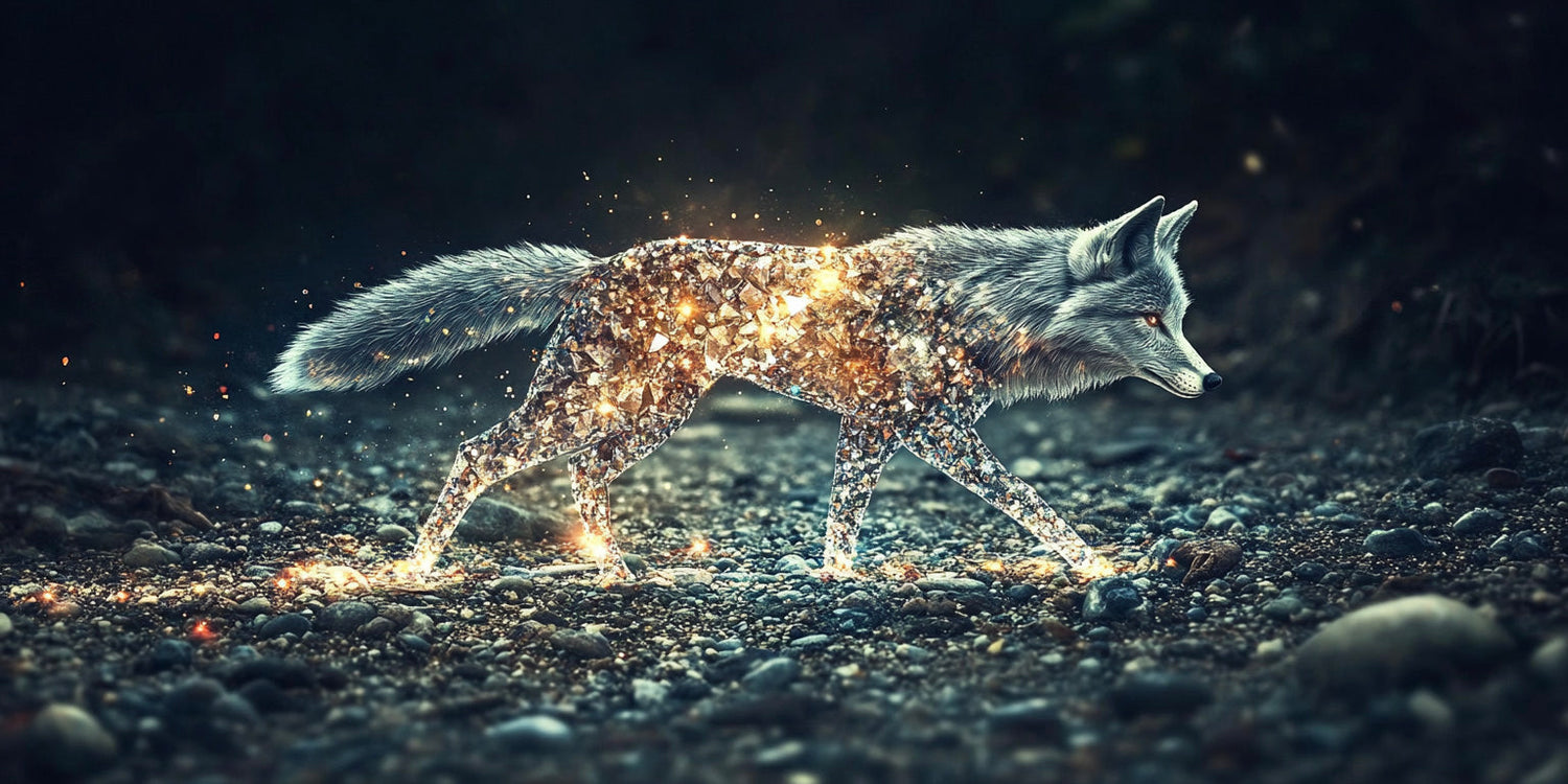 glass fragmented sparkling walking wolf wall art |Wolves Wall Art | Limited Edition Wolf Prints | Wallimals