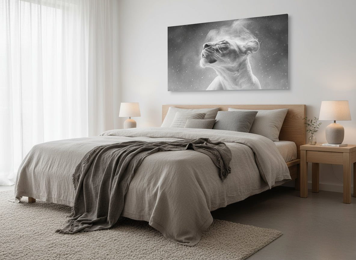 Aim for the Moon, Land Among the Stars | Lion Wall Art | Limited Edition | Wild Essence