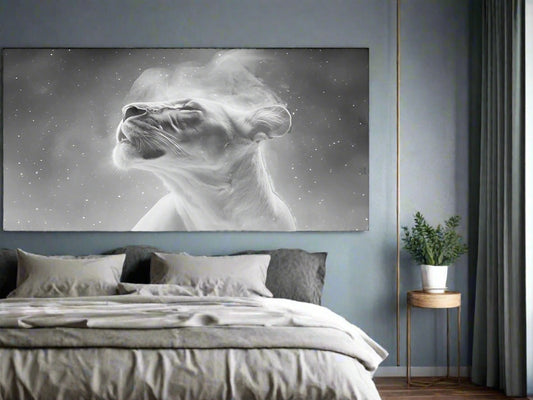Aim for the Moon, Land Among the Stars | Lion Wall Art | Limited Edition | Wild Essence