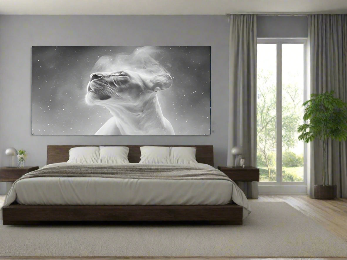 Aim for the Moon, Land Among the Stars | Lion Wall Art | Limited Edition | Wild Essence