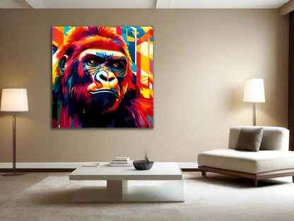 Be Strong | Colorful Geometric Gorilla Wall Art | Limited Edition | Wild Essence
