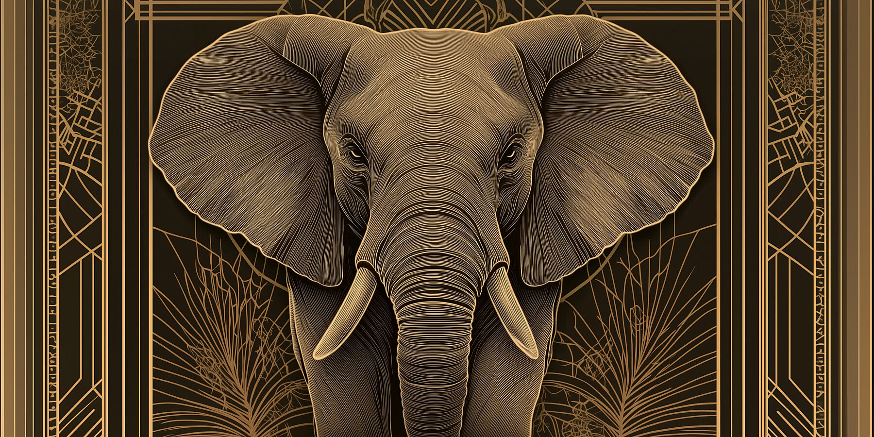 Be Stylefully Present | Art Deco Elephant Wall Art | Limited Edition | Wild Essence