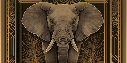 Be Stylefully Present | Art Deco Elephant Wall Art | Limited Edition | Wild Essence