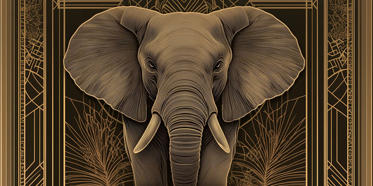 Be Stylefully Present | Art Deco Elephant Wall Art | Limited Edition | Wild Essence
