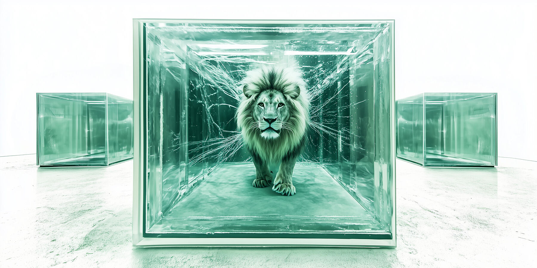 Break Through The Glass | Modern Lion Art Print | Limited Edition | Wild Essence