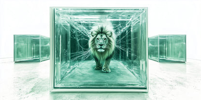 Break Through The Glass | Modern Lion Art Print | Limited Edition | Wild Essence