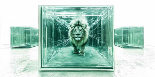 Break Through The Glass | Modern Lion Art Print | Limited Edition | Wild Essence