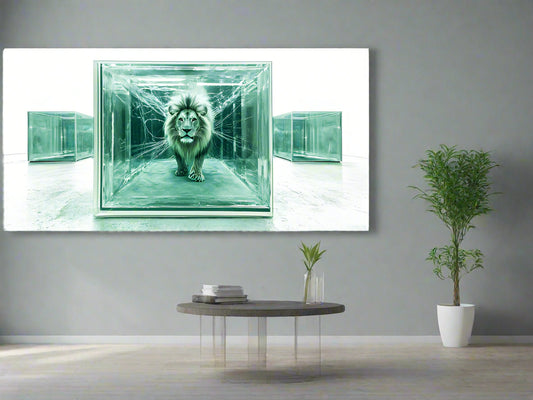 Break Through The Glass | Modern Lion Art Print | Limited Edition | Wild Essence