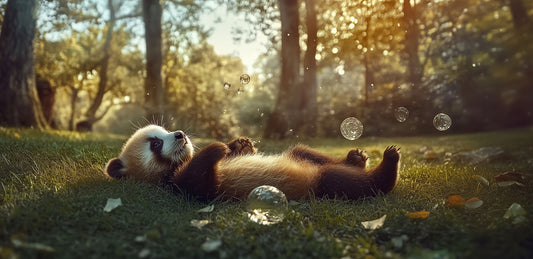 Bubbles of Joy | Panda Wall Art | Limited Edition | Wallimals