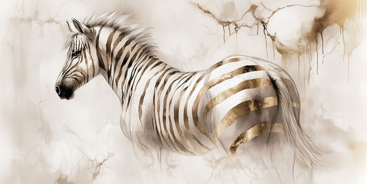 Choosing Gold in a Black and White World | Zebra Wall Art | Limited Edition | Wild Essence