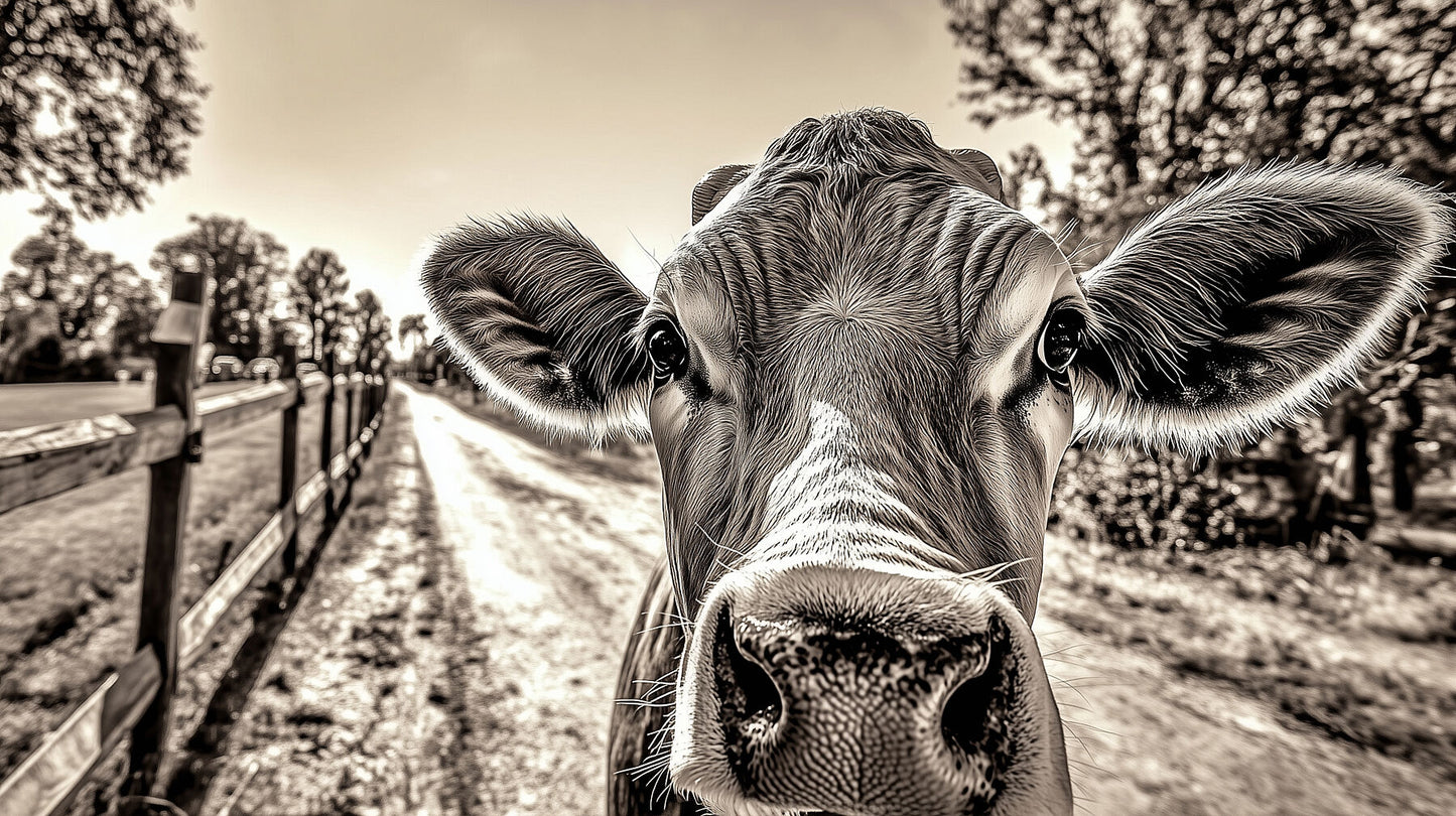 Close Encounter | Cow Wall Art | Limited Edition | Wallimals