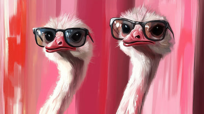 Double Trouble | Ostrich Wall Art | Limited Edition | Wallimals