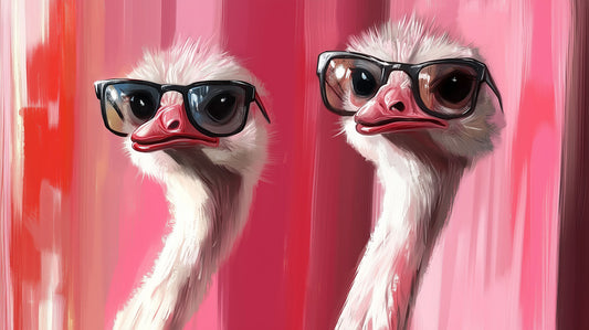 Double Trouble | Ostrich Wall Art | Limited Edition | Wallimals