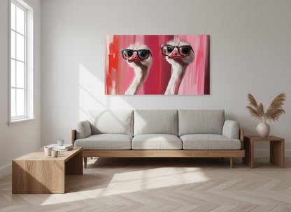 Double Trouble | Ostrich Wall Art | Limited Edition | Wallimals