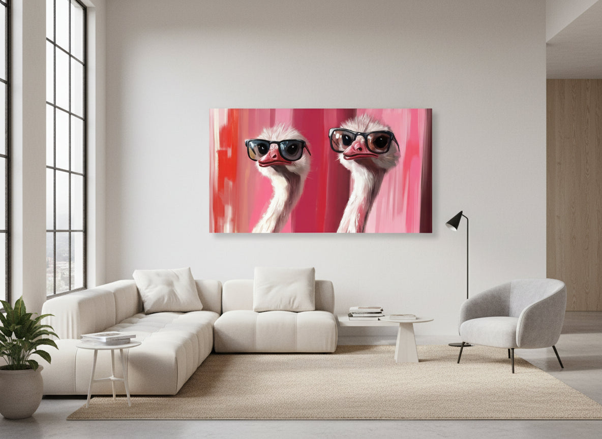 Double Trouble | Ostrich Wall Art | Limited Edition | Wallimals