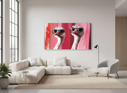 Double Trouble | Ostrich Wall Art | Limited Edition | Wallimals