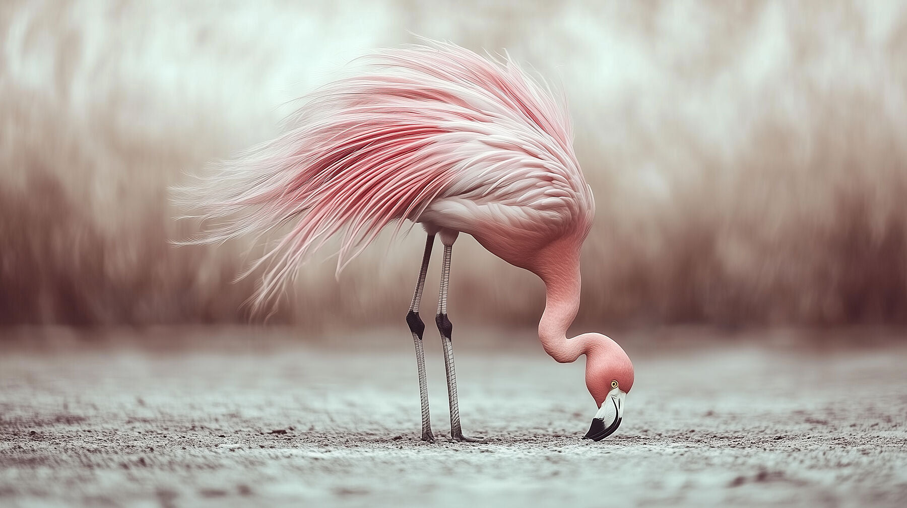 Downward Facing Flamingo | Flamingo Wall Art | Limited Edition | Wallimals