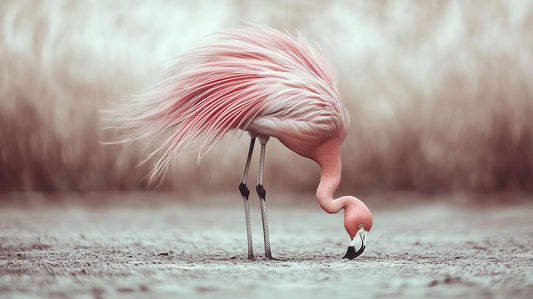 Downward Facing Flamingo | Flamingo Wall Art | Limited Edition | Wallimals